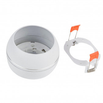 DLC-S614 GX53 WHITE/SILVER Светильник декоративный встраиваемый/накладной, серия Sotto. Без лампы, цоколь GX53. Металл. Белый/Серебро. TM Fametto