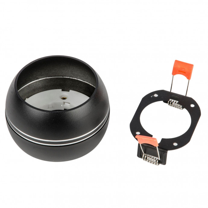 DLC-S614 GX53 BLACK/SILVER Светильник декоративный встраиваемый/накладной, серия Sotto. Без лампы, цоколь GX53. Металл. Черный/Серебро. TM Fametto