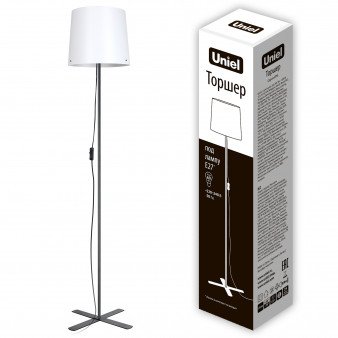 UML-T510 E27 BLACK/WHITE Торшер напольный под лампу Е27, 60W. Черный/Белый. ТМ Uniel