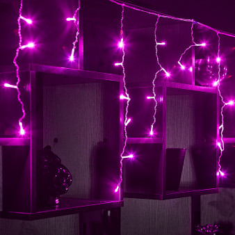 ULD-B2005-048/DTA PINK IP20 Бахрома светодиодная, 2м. 48 светодиодов. Розовый свет. Провод прозрачный. ТМ Uniel