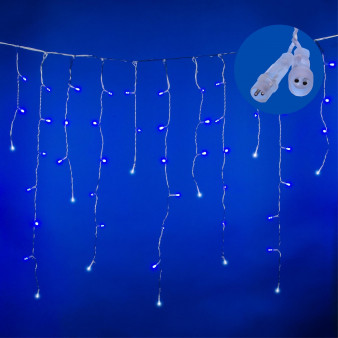 ULD-B25006-440/TTK BLUE-WHITE IP44 Бахрома светодиодная с эффектом мерцания, 25м. Соединяемая. 440 светодиодов. Синий и белый свет. Провод прозрачный. ТМ Uniel