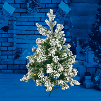 ULD-T5460-030/SNA/3AA WARM WHITE IP20 XMAS TREE SNOW Дерево светодиодное «Ёлочка снежная», на батарейках 3АА (не в/к), 54х60см. 30 светодиодов. Теплый белый свет. TM Uniel
