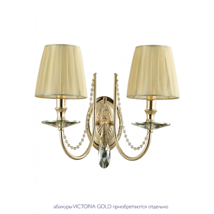 Бра Crystal Lux VICTORIA AP2 GOLD/AMBER