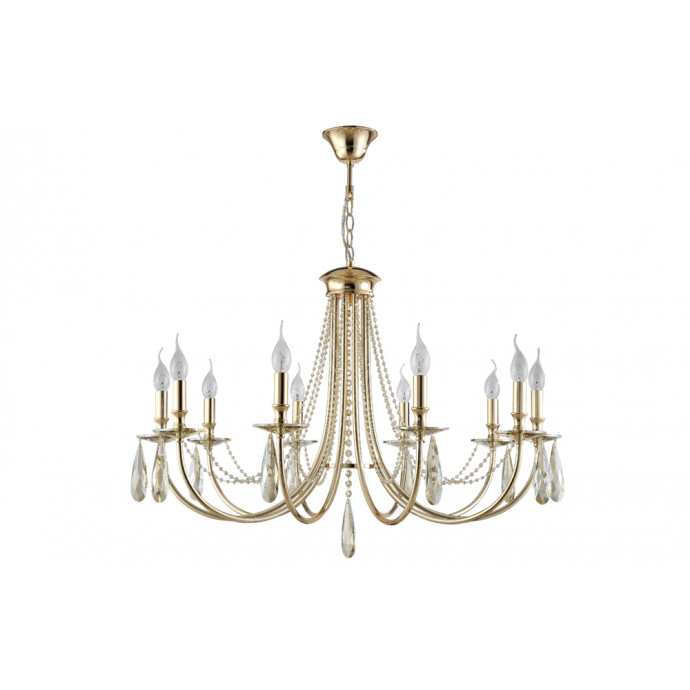 Люстра Crystal Lux VICTORIA SP10 GOLD/AMBER