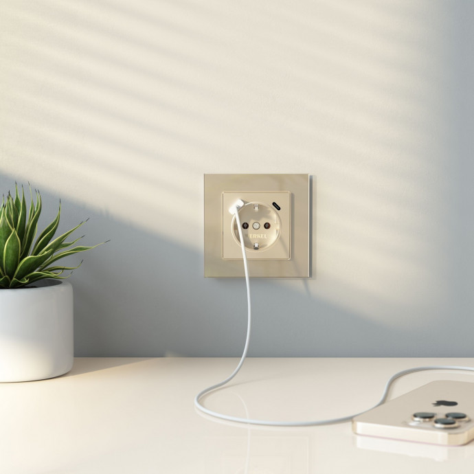 Рамка на 1 пост (шампань) W0011111