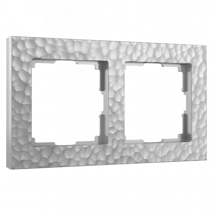 Рамка на 2 поста (серебряный) W0022406