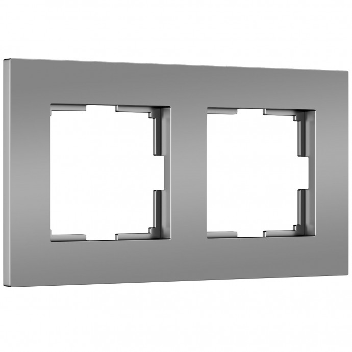 Рамка на 2 поста Slab (серебро матовый) W0022965
