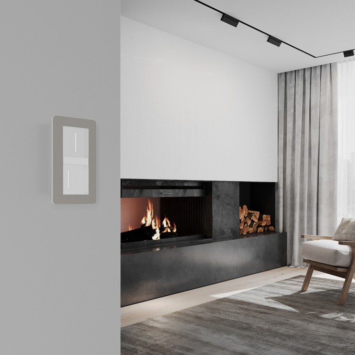 Рамка на 2 поста Split (дымчатый/белый, soft-touch) W0023067