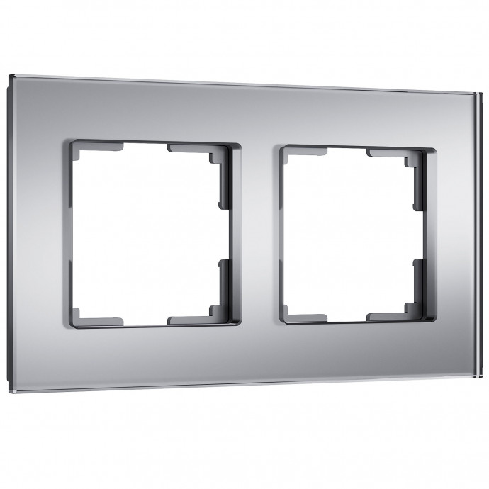 Рамка на 2 поста Senso (серебряный, стекло soft-touch) W0023106