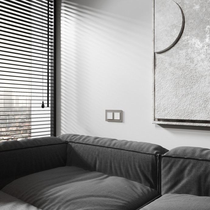 Рамка на 2 поста Senso (дымчатый, стекло soft-touch) W0023117