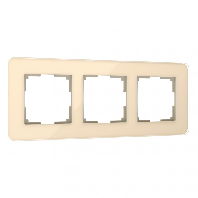 Рамка из стекла на 3 поста Elite айвори W0032443
