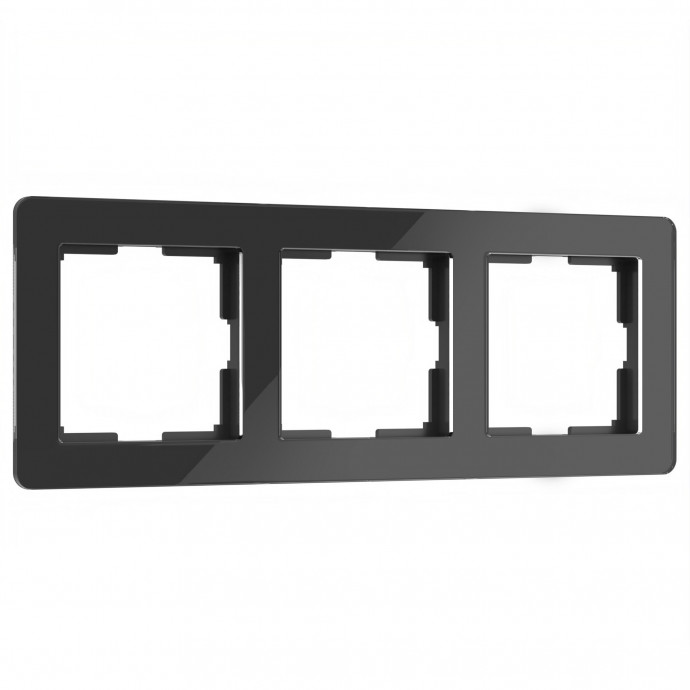 Рамка на 3 поста Acrylic черный W0032708