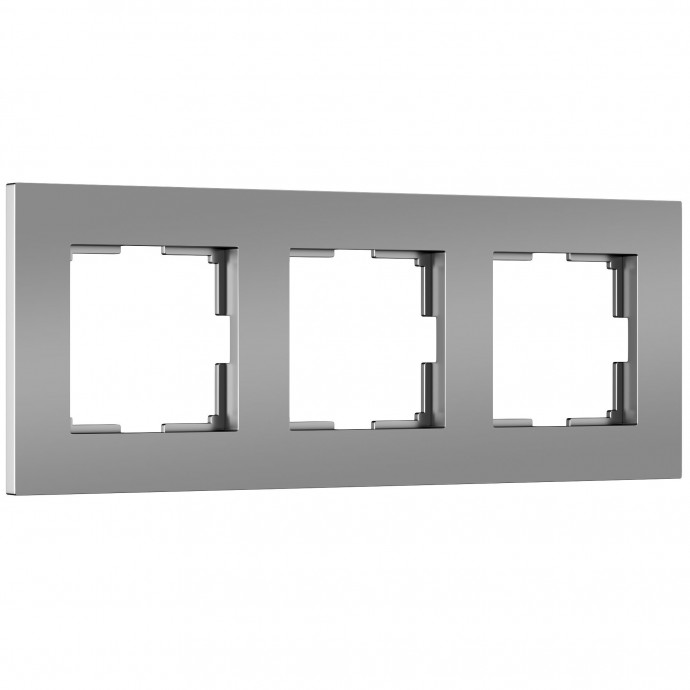 W0032965/ Рамка на 3 поста Slab (серебро матовый) W0032965