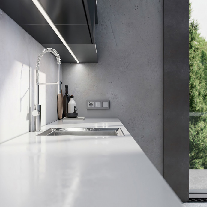 W0032965/ Рамка на 3 поста Slab (серебро матовый) W0032965