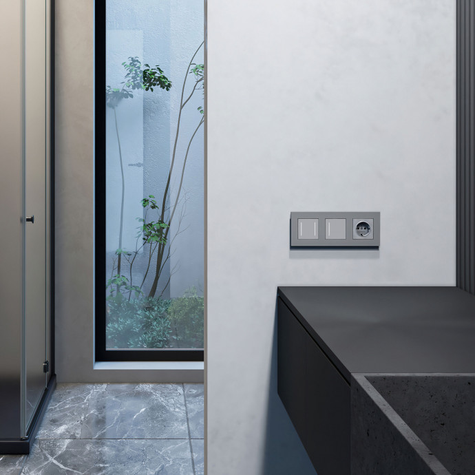 W0032965/ Рамка на 3 поста Slab (серебро матовый) W0032965