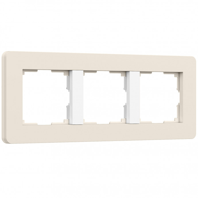 Рамка на 3 поста Split (айвори/белый, soft-touch) W0033066