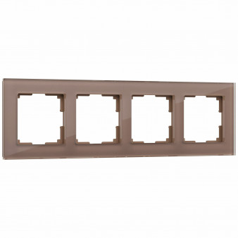 Рамка на 4 поста (латте, стекло) W0041142