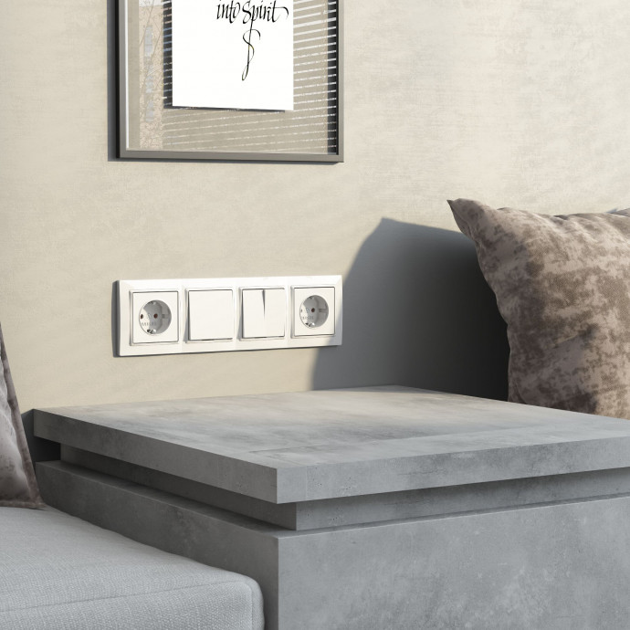 Рамка на 4 поста (белый, basic) W0042001