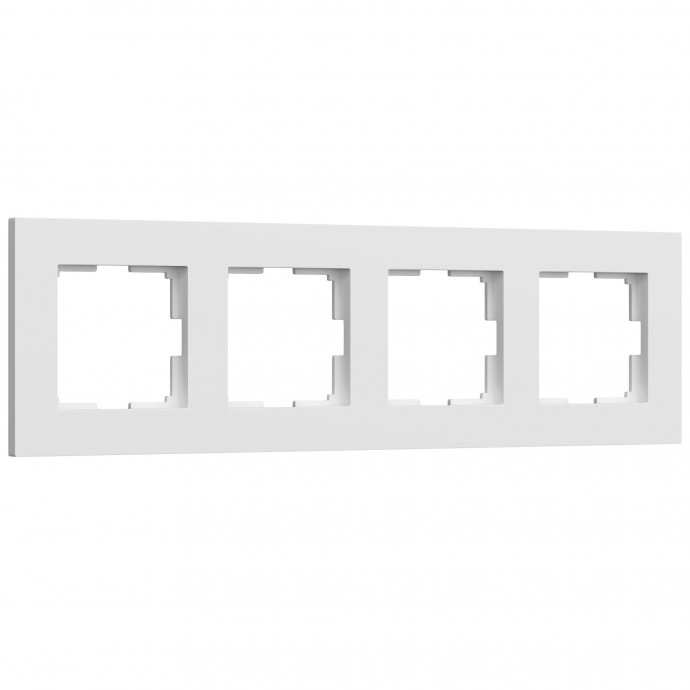 Рамка на 4 поста Slab (белый матовый) W0042961