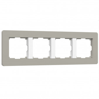 Рамка на 4 поста Split (дымчатый/белый, soft-touch) W0043067