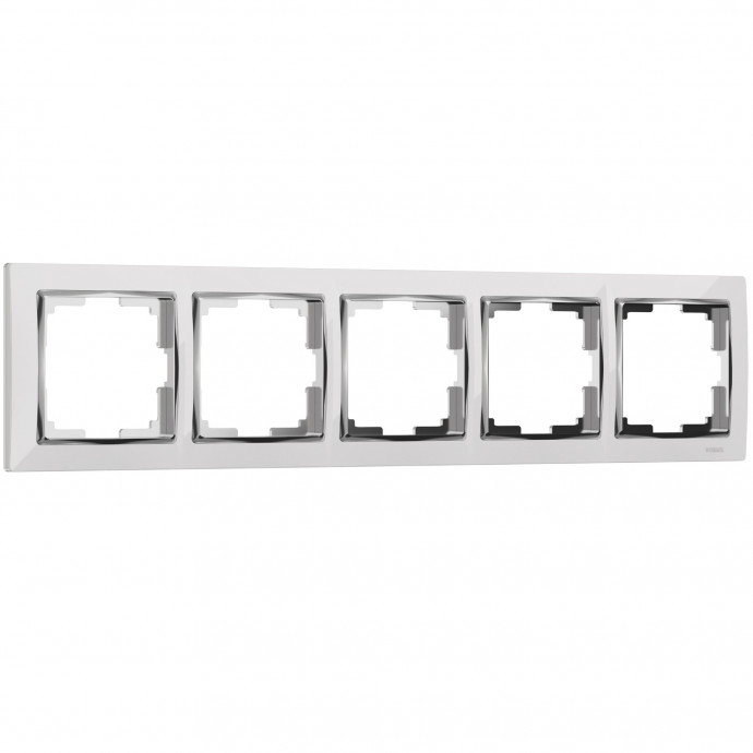 Рамка на 5 постов (белый/хром) W0051901