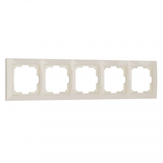 Рамка на 5 постов (слоновая кость, basic) W0052003