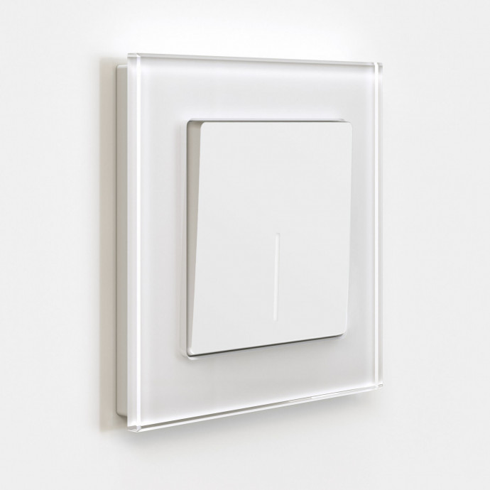 Выключатель одноклавишный с подсветкой (белый матовый) W1110161