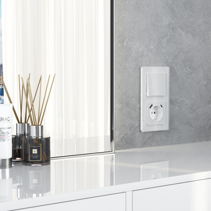 W1119041/ Клавиша для выключателя перекрестного (белый акрил) W1119041