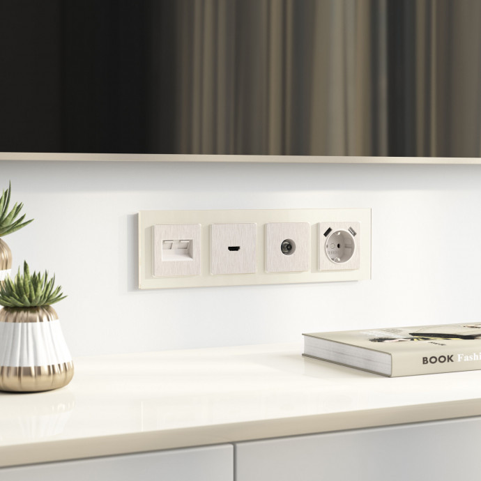 ТВ-розетка оконечная (перламутровый рифленый) W1183013