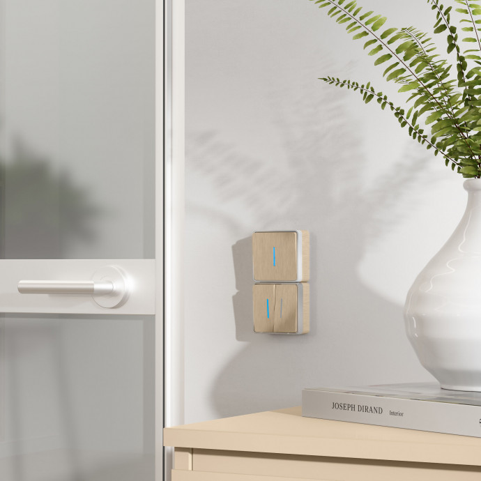 Выключатель одноклавишный с подсветкой Gallant (шампань рифленый) W5010110