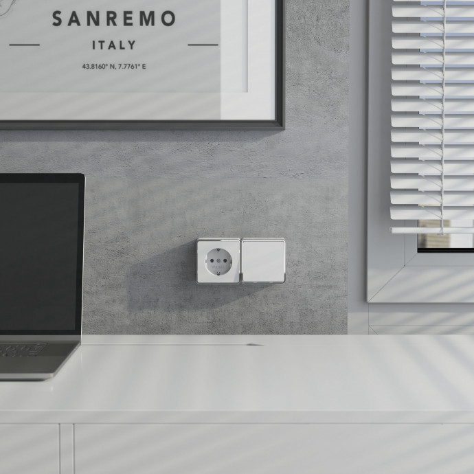 Выключатель одноклавишный проходной Gallant (белый) W5012001