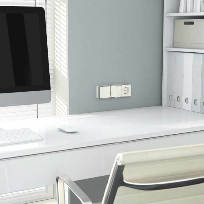 Выключатель одноклавишный проходной Gallant (слоновая кость) W5012003