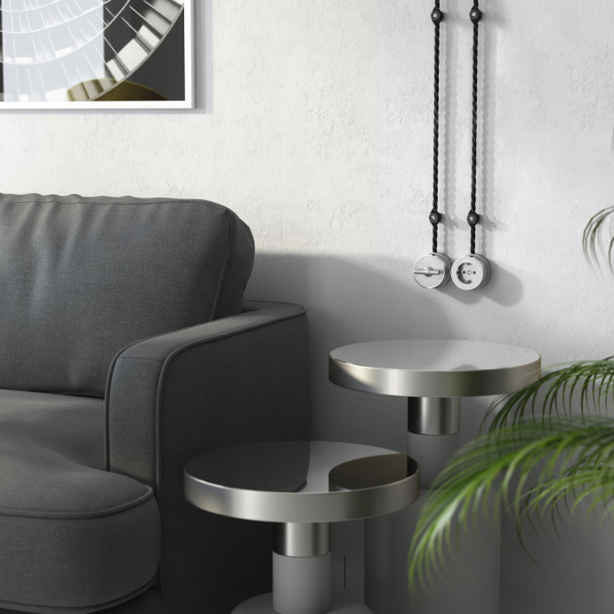 Переключатель/выключатель одноклавишный Vintage (серебро матовый/хром) W5812054