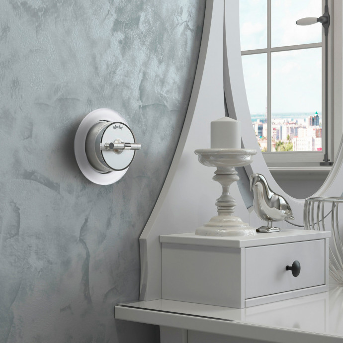 Переключатель/выключатель одноклавишный Vintage (серебро матовый/хром) W5812054