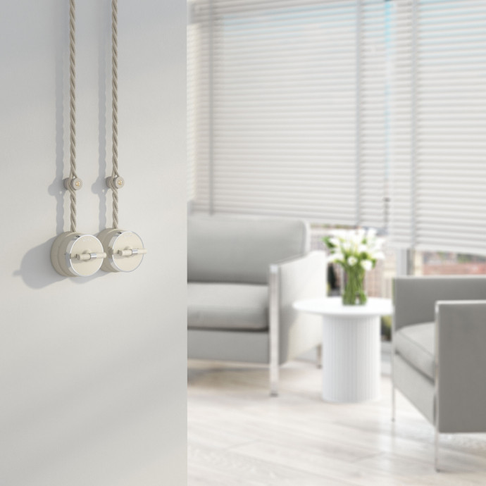 Переключатель/выключатель одноклавишный Vintage (слоновая кость матовый/хром) W5812055