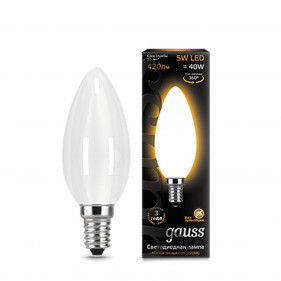 103201105 Лампа Gauss LED Filament Candle OPAL E14 5W 2700K 1/10/50, шт