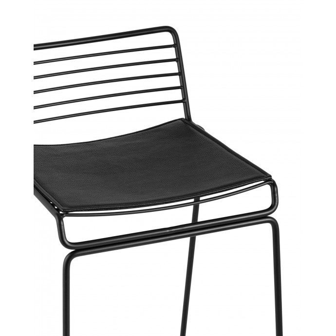 Стул полубарный Danny черный с черной подушкой