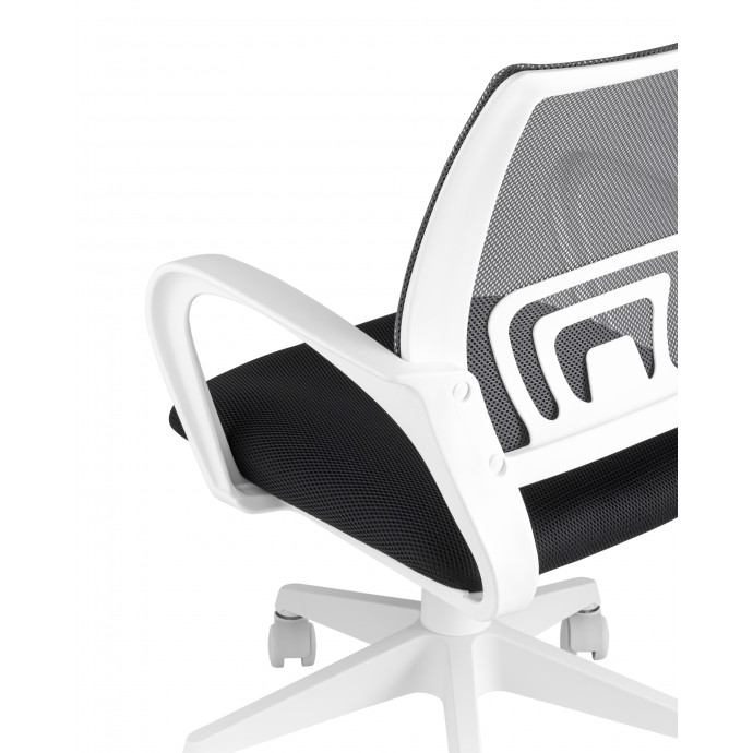 Кресло офисное TopChairs ST-BASIC-W серый крестовина пластик белый