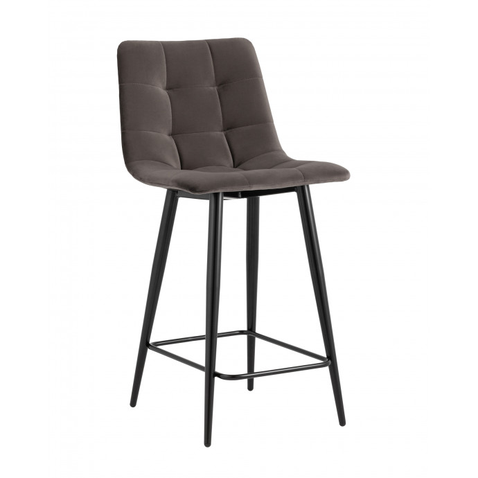 Стул полубарный Джанго велюр пепельно-серый высота сиденья 60 см