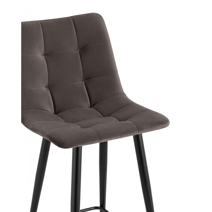 Стул полубарный Джанго велюр пепельно-серый высота сиденья 60 см