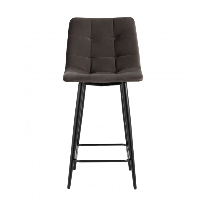 Стул полубарный Джанго велюр пепельно-серый высота сиденья 60 см