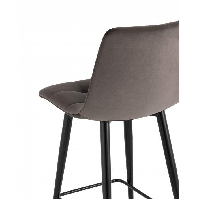 Стул полубарный Джанго велюр пепельно-серый высота сиденья 60 см