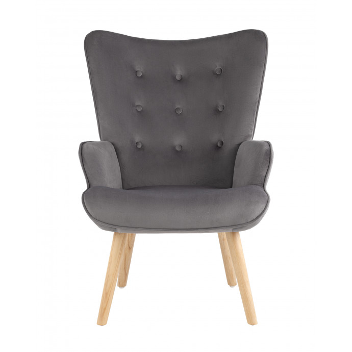 Кресло Хью велюр серый