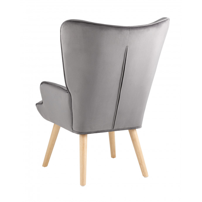 Кресло Хью велюр серый