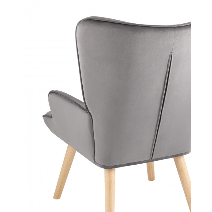 Кресло Хью велюр серый