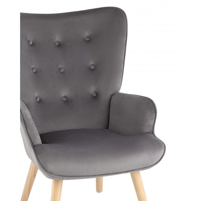 Кресло Хью велюр серый