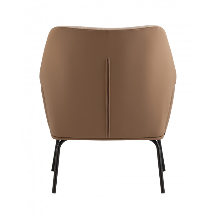 Кресло Харви светло-коричневый с коричневой экокожей